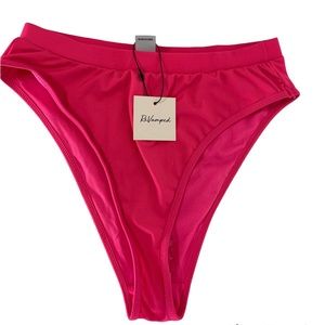 3/$30 NWT Revamped High Cut ribbed hot pink Bikini Bottoms Size M